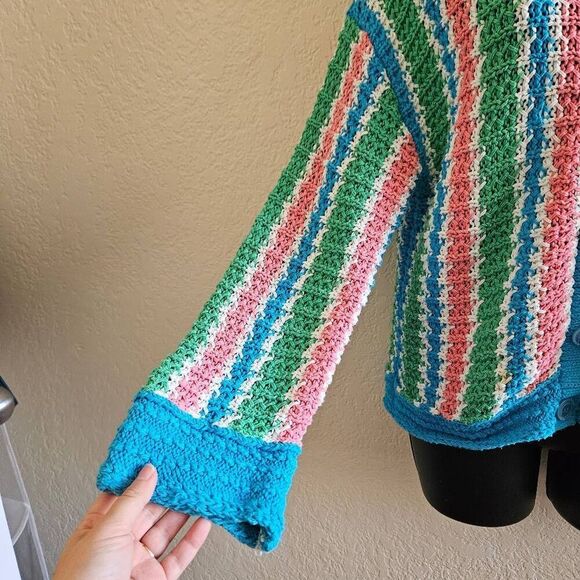 Zara Blogger's Favorite Striped Crocheted Cardigan - Picture 5 of 9